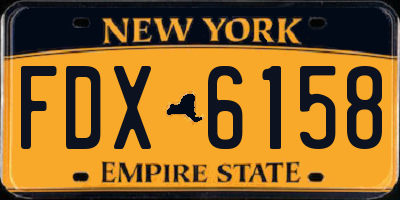 NY license plate FDX6158
