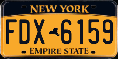 NY license plate FDX6159