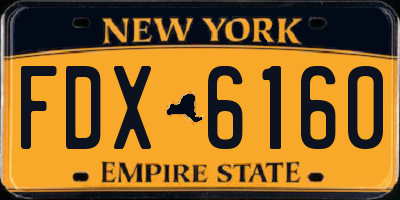 NY license plate FDX6160