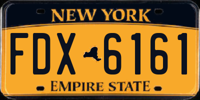 NY license plate FDX6161