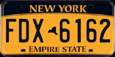 NY license plate FDX6162