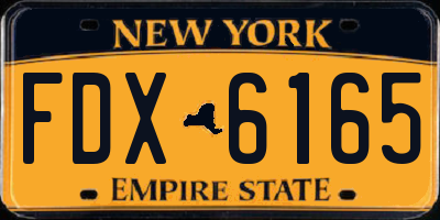 NY license plate FDX6165
