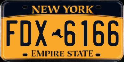 NY license plate FDX6166