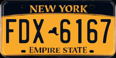 NY license plate FDX6167