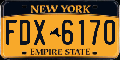 NY license plate FDX6170