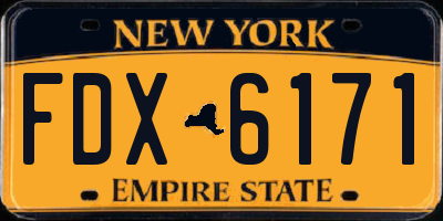 NY license plate FDX6171