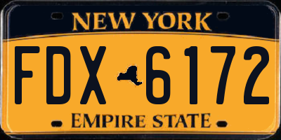 NY license plate FDX6172