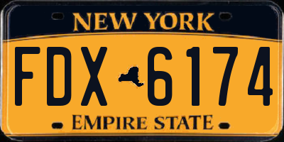 NY license plate FDX6174