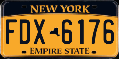 NY license plate FDX6176