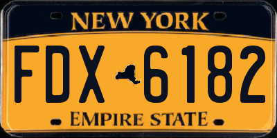 NY license plate FDX6182