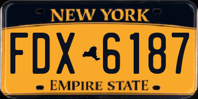 NY license plate FDX6187