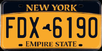 NY license plate FDX6190