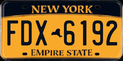 NY license plate FDX6192