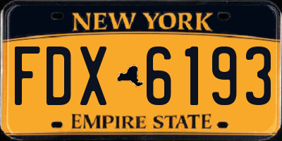 NY license plate FDX6193