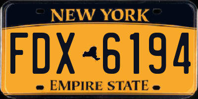 NY license plate FDX6194