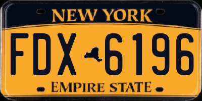 NY license plate FDX6196