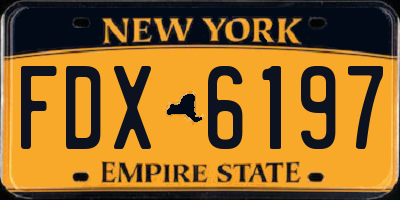 NY license plate FDX6197
