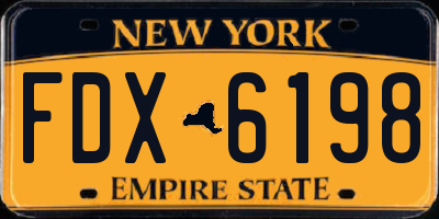 NY license plate FDX6198