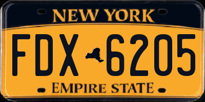 NY license plate FDX6205