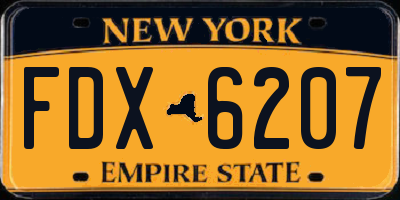 NY license plate FDX6207