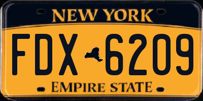 NY license plate FDX6209