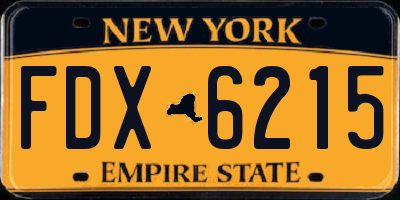 NY license plate FDX6215