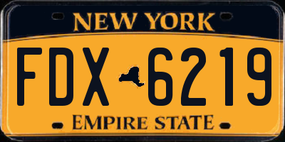 NY license plate FDX6219