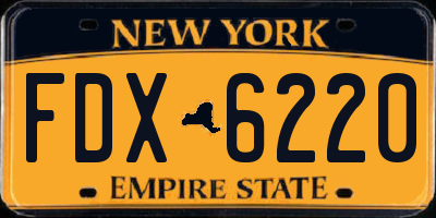 NY license plate FDX6220