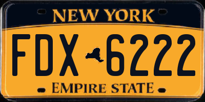 NY license plate FDX6222