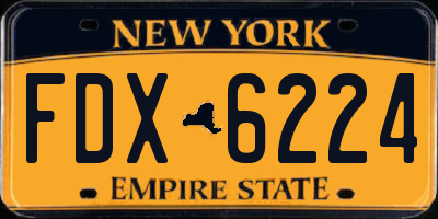 NY license plate FDX6224