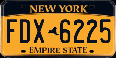 NY license plate FDX6225