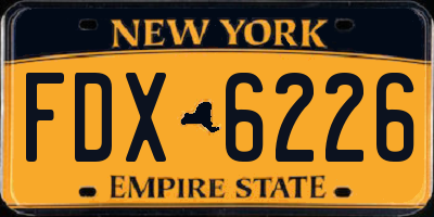 NY license plate FDX6226