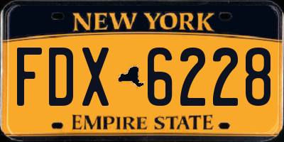 NY license plate FDX6228