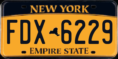 NY license plate FDX6229