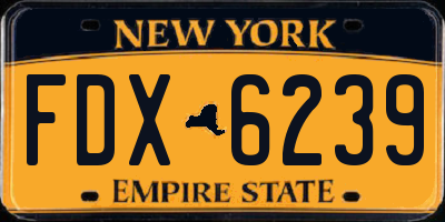 NY license plate FDX6239