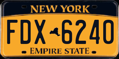 NY license plate FDX6240