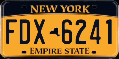 NY license plate FDX6241