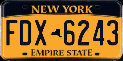 NY license plate FDX6243