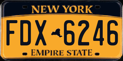 NY license plate FDX6246