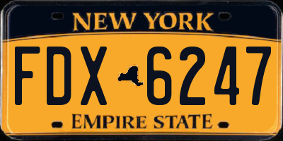 NY license plate FDX6247
