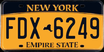 NY license plate FDX6249