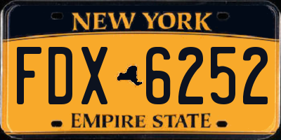 NY license plate FDX6252