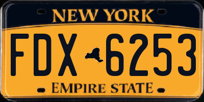 NY license plate FDX6253