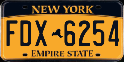 NY license plate FDX6254