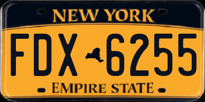 NY license plate FDX6255