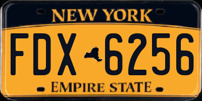NY license plate FDX6256