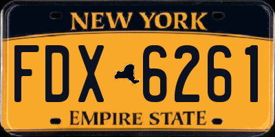 NY license plate FDX6261