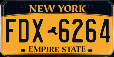 NY license plate FDX6264