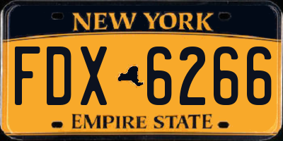 NY license plate FDX6266