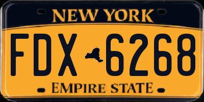 NY license plate FDX6268